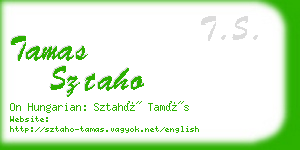 tamas sztaho business card